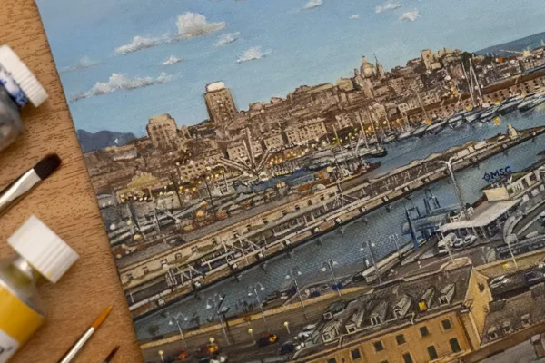 Genova by the Sea Oil Painting