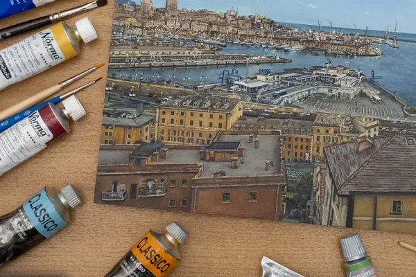 Genova by the Sea Oil Painting