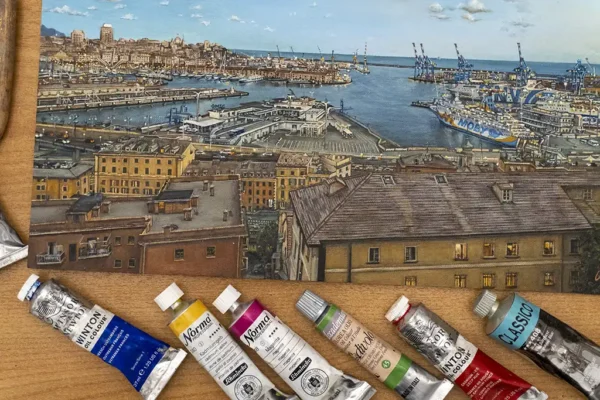 Genova by the Sea Oil Painting