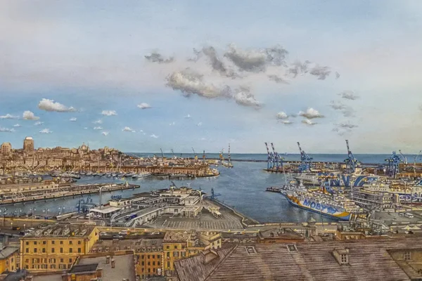 Genova by the Sea Oil Painting