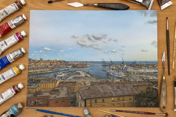 Genova by the Sea Oil Painting