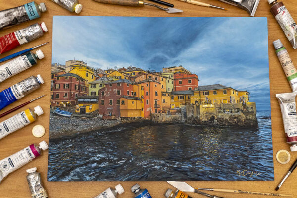 Tides of Color in Boccadasse Oil Painting