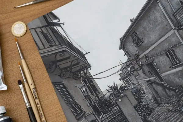 The Fishing Village Oil Painting