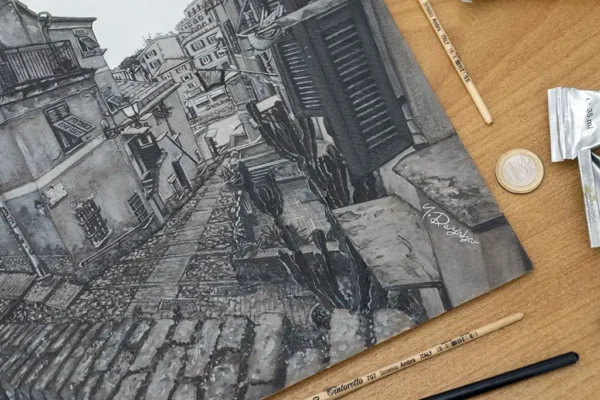 The Fishing Village Oil Painting