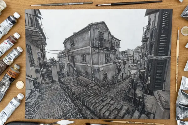 The Fishing Village Oil Painting