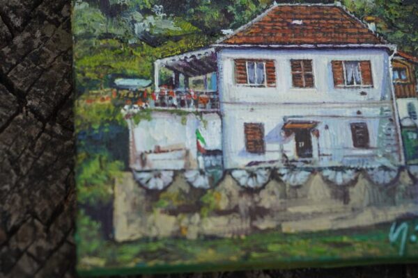 Memories, A suburban neighborhood in Genova, Italy, Oil Painting,