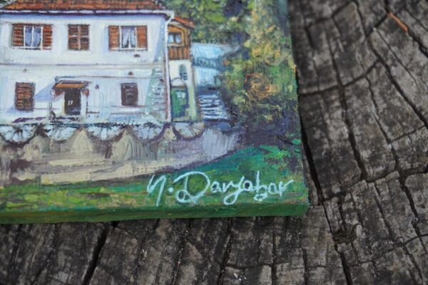 Memories, A suburban neighborhood in Genova, Italy, Oil Painting,