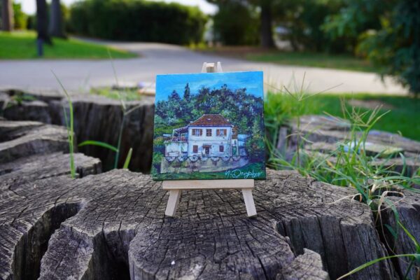 Memories, A suburban neighborhood in Genova, Italy, Oil Painting,