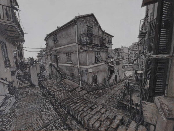Oil Painting, Steps to Serinity, Genova, Italy